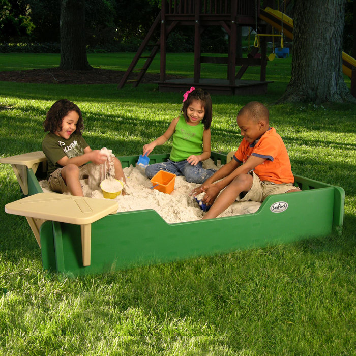 Sandlock Plastic Square Sandbox with Cover & Reviews Wayfair